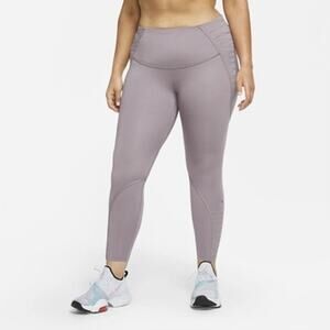 NWT Nike Dri-Fit One Luxe Lace Purple Leggings Women's Plus Size 1X (DC5385-531)